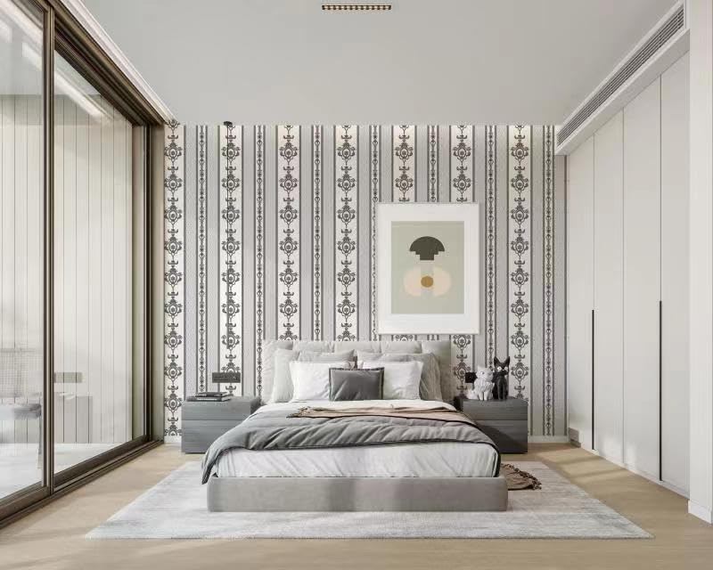 Image of Green Floral Peel and Stick Wallpaper Elegant Lillies Bedroom LIVINGROOM PVC SELF Adhesive Wallpaper 200 * 45CM-9SQFT (Black and White Floral)