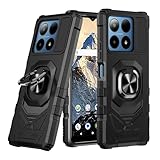 Compatible for Boost Summit 5G Case with Tempered Glass Screen Protector Military Grade Ring Car Mount Kickstand Shockproof Hard Phone Case Black