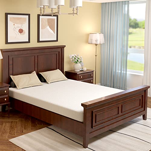 Image of PayLessHere Queen Size Mattress,Fiberglass Free 6 Inch Green Tea Cooling Gel Memory Foam Mattress in a Box,Medium-Firm,Pressure Relief&Temperature Regulation,CertiPUR-US Certified,White