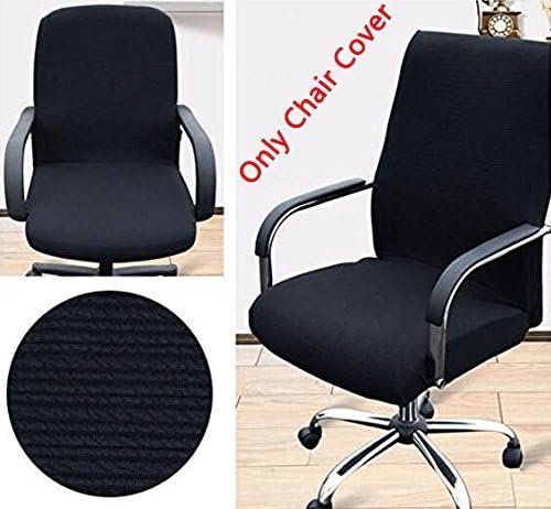 Trycooling Modern Simplism Style Chair Covers Cotton Office Computer Stretchable Rotating Chair Cover (Small, Black)