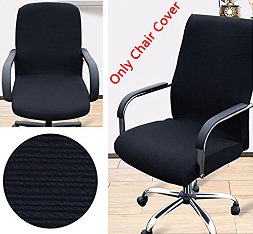 Trycooling Modern Simplism Style Chair Covers Cotton Office Computer Stretchable Rotating Chair Cover (Large, Black) #TOP5