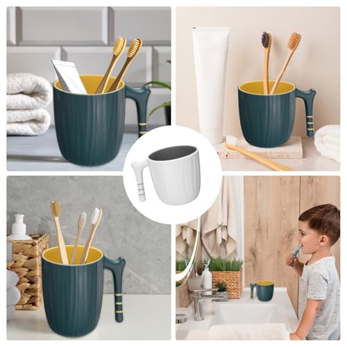 Gobelet de bain de bouche réutilisable 400 ml avec anse ergonomique stable