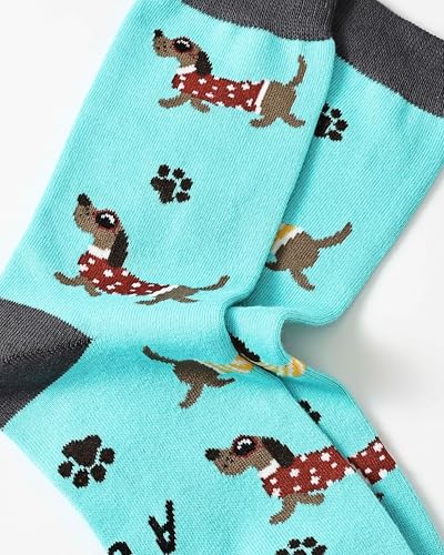 Image of Moyel Funny Socks for Women Fun Funky Socks Funny Gifts for Women Teen Girls Pickleball Dachshund Turtle