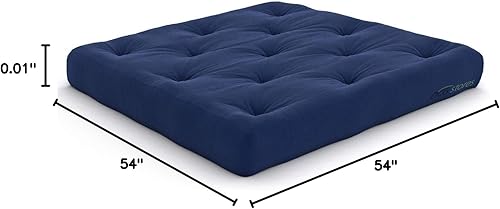 Miniatura 118 de Nirvana Futons Colchón de futón extra grueso de alta calidad de 10 pulgadas, sarga caqui, fabricado en Estados Unidos Caqui (Khaki Twill),Negro