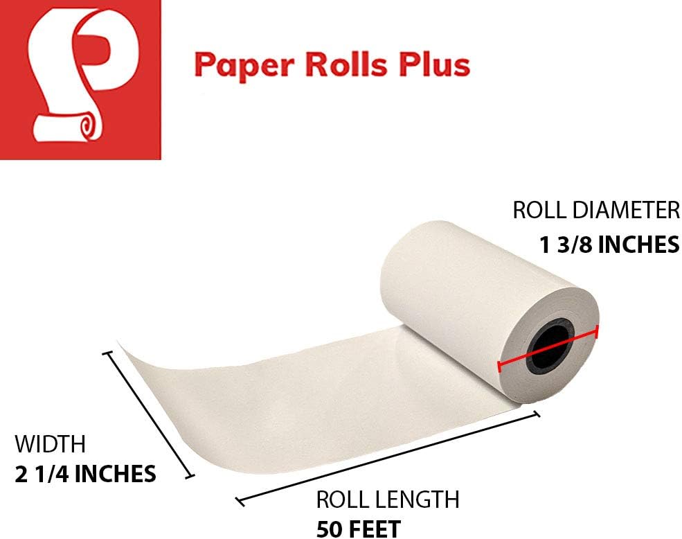 Verifone VX520 and Ingenico ICT220/250 Thermal Reciept Paper Rolls - Credit/Debit Card Paper - 2 1/4" x 50' - 50 rolls per case