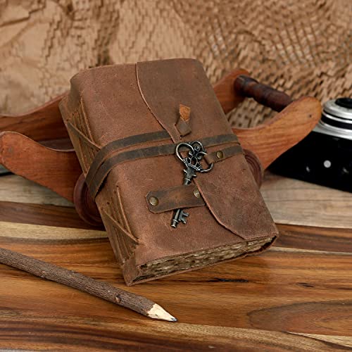C Cuero Leather Journal For Women Men, Deckle Edge Paper Leather Notebook Of 180 Gsm, Book Of Shadows Journal Blank, Leather Bound Journal Diary (Vintage Brown) #TOP2