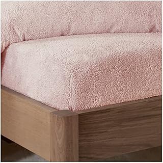 Sleepdown Teddy Fleece Fitted Sheet Plain Thermal Warm Cosy Super Soft Bedsheet Bed Linen - Double - Grey