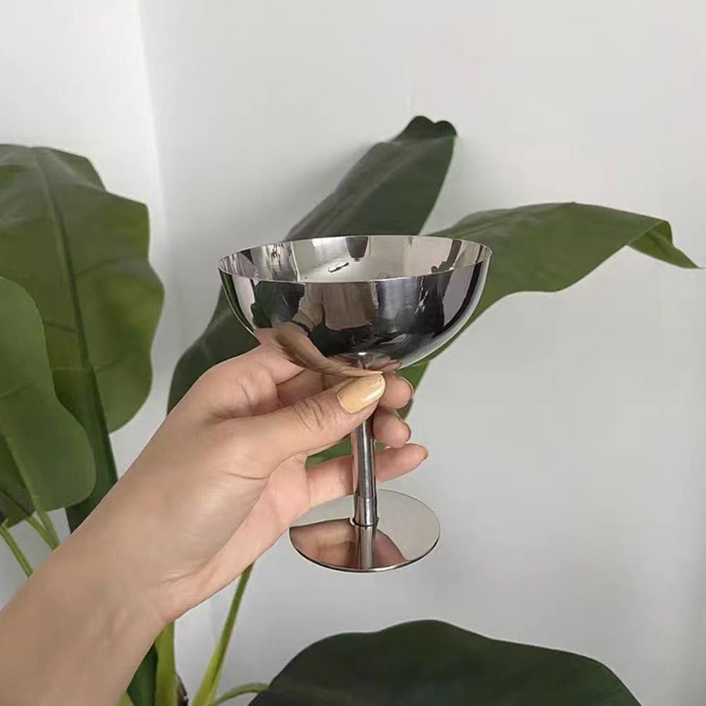 Garneck 4 Pcs Stainless Steel Ice Cream Cup Versatile Dessert Cups for Home Use Ideal for Appetizers Trifle Charcuterie Iced Coffee Cream Containers Footed Dessert Bow