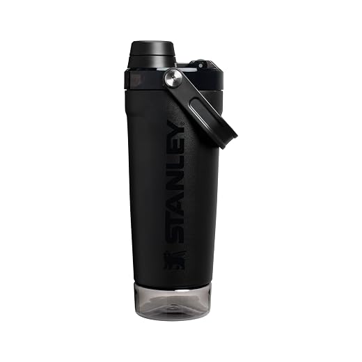 Stanley Garrafa Shaker Activate 591 ml | Copo Shaker de Aço Inoxidável com Isolamento à Prova de Vazamentos | Armazenamento na Base e Tampa de Fluxo Rápido | Shakes de Proteína | Black