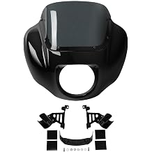 TCMT Motorcycle Headlight Quarter Fairing with Windshield and Bracket Mount Kit Fit for Harley 2020-2024 Softail Standard 2018-2020 Low Rider 2018-2020 Street Bob Vivid Black