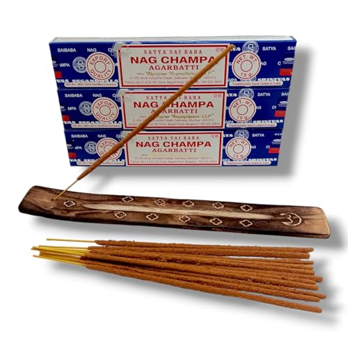 Incenso Indiano Nag Champa Satya Sai Baba 3cxd15gr incensario reg...