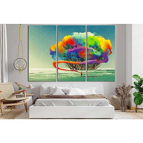 Lienzo decorativo ZELLART de salón cuadro moderno de hombre y humo 115x75 cm para decoración hogar