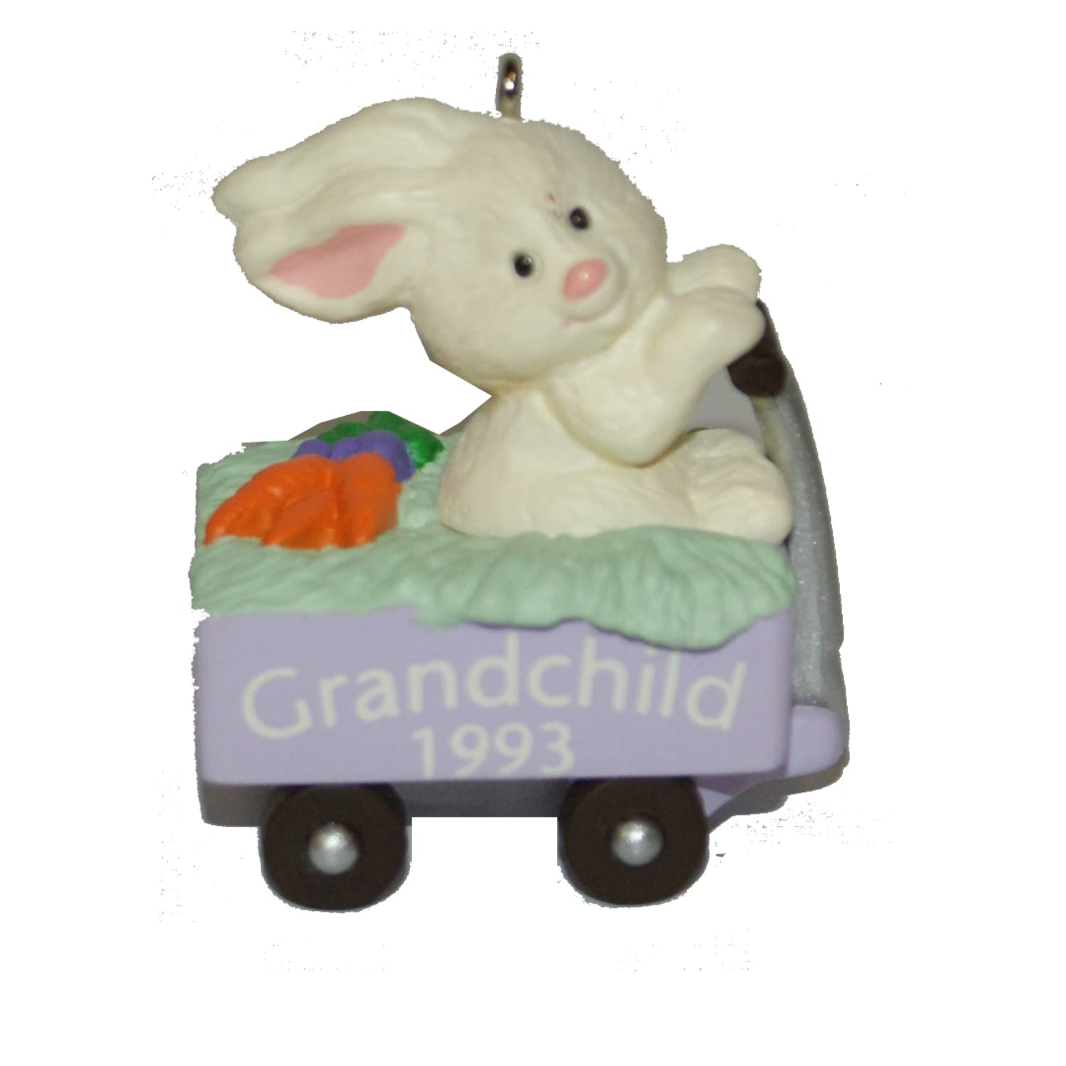 Décoration de Pâques petit-enfant 1993 en bois pour table de fête