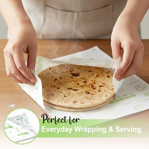 Image of GLUN White Plain Microwave Proof Paper, Pack of 100, 10x10 Inch Size Sheet 40 GSM Thickness100% Uncoated & Non-Printed Eco-Friendly Sheets, Chemical Free & Plastic-Free, Non-Stick Wrapping Paper
