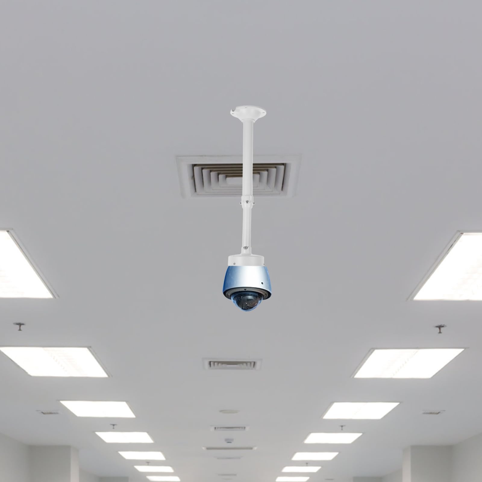 Support Mural pour Caméra Dôme de Sécurité Ajustable en Alliage D'aluminium Design Télescopique pour Installation CCTV Intérieure et Extérieure Blanc