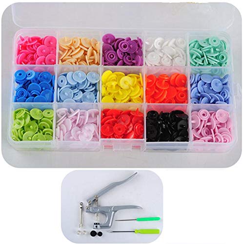 1 Set Metal Press Pliers Tools For T3 T5 T8 Kam Button Fastener Snap Pliers+150 Set T3 Plastic Resin Snap Press Stud Cloth Button Press Machine Sewing Tool,Fastener Snap Pliers,Sewing Accessories #TOP5