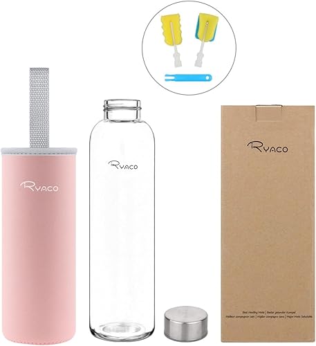 Miniatura 5 de Ryaco Botella de agua de vidrio de borosilicato