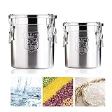 LEYSRIS Kitchen Rice Oil Water Storage Bucket Stainless Steel Airtight Canister, Household Kitchen S