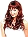 Produktbild Forever Young Damen-Perücke mit langem, gewelltem Haar, Modeperücke in Weinrot und dunklem Kastanienbraun