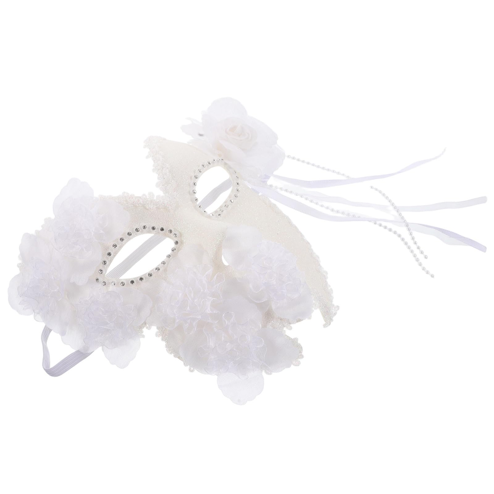 SOLUSTRE 5 Piezas Máscara Veneciana White de Encaje para Fiesta de Mascarada Unisex con Diseño Elegante y Toque Cómodo Adecuado para Fiestas Temáticas y Año