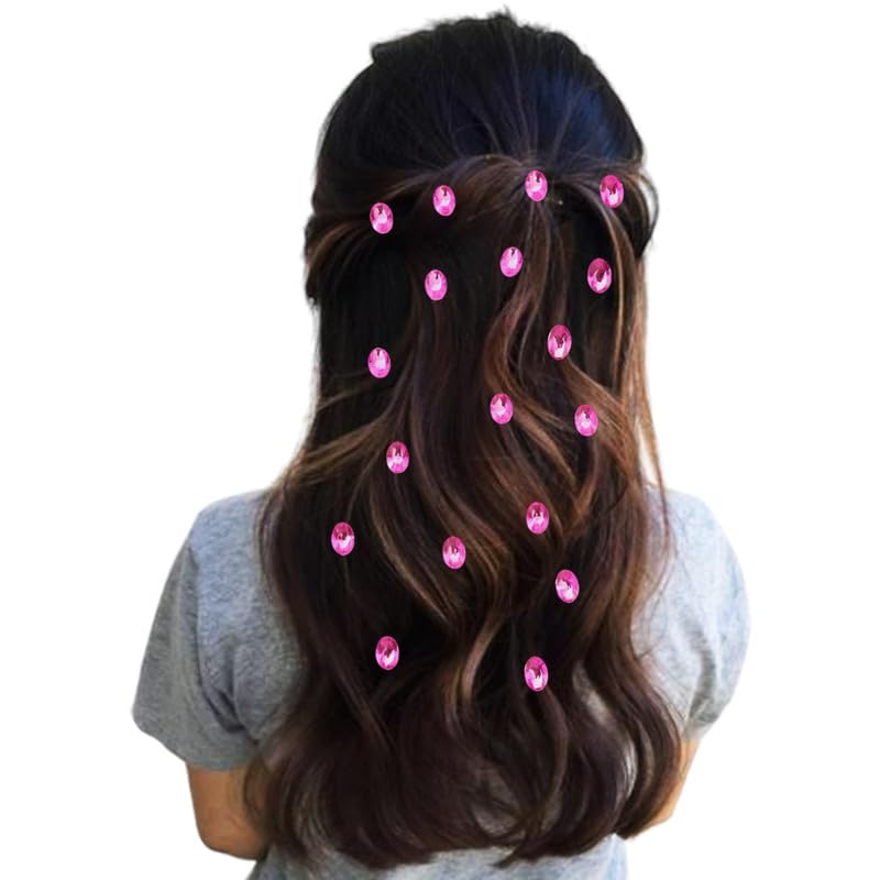 HAIR FLARE Oval Shaped Hair Sticker: Effortless DIY Adornment, 18 Pieces for Hair Styling, Hair Accessories-2771, Baby Pink