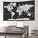 CAPSCEOLL World Map Tapestry for Kids Student Wall Tapestry World Geographical Distribution Tapestries for Men 80X60 Inches Tapestries for Bedroom Living Wall Art