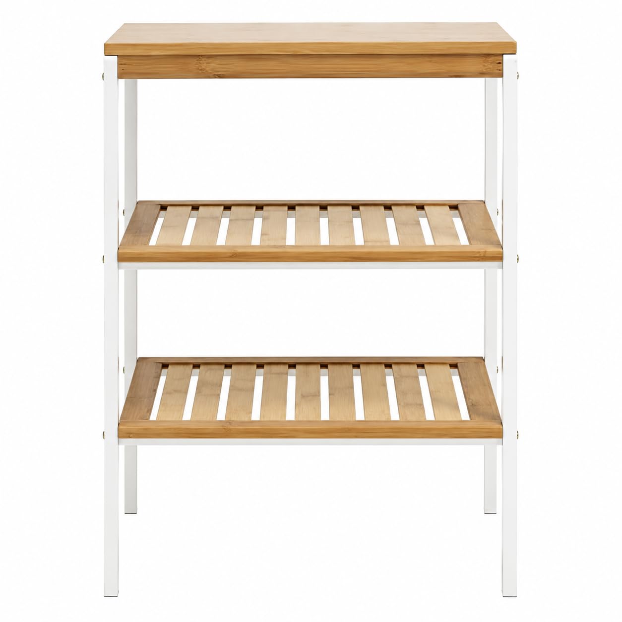 Estantería de Bambú con Marco de Metal de 3 Niveles 40x60x30cm Desmontable - Estantería Organizador para Baño, Salón, Dormitorio de 3 Estantes