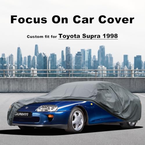 Image of GUNHYI Premium Car Cover Custom Fit Toyota Supra(1978-1998), 16 Layers Heavy Duty Car Cover Waterproof All Weather with Zipper Door for Sun Rain Snow Dust Uv Protection
