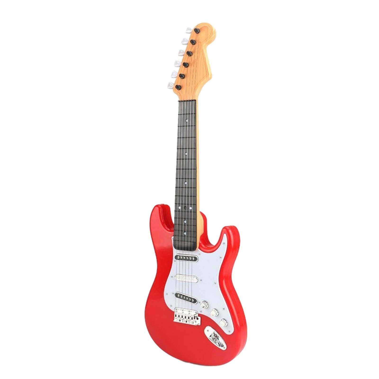 5 zestaw elektryczna gitara dla dzieci, 4 struny, mała gitara dla dziewcząt, prezenty urodzinowe, czerwona, 42 cm