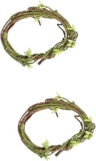 FRCOLOR 2 Peças Lagartixa Videiras Da Selva Flexível Decoração De Répteis Alpinista Da Selva Videira Trepadeiras Para Répteis Ramo De Escalada De Répteis Reptichip Plantas Falsas Folhas