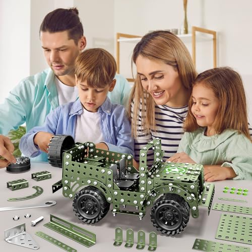 Lucky Doug STEM Building Projects Model Truck Set - Building Toys for Kids Ages 8-12, Assembly Science Army Toys for Boys 8 9 10 11 Years Old — view 5