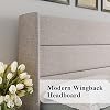 Cama King Size Allewie con Elevación Hidráulica y Almacenamiento, Beige Claro 8