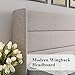 Allewie Queen Size Lift Up Storage Bed, Modern Wingback Headboard, Hydraulic Support, No Box Spring Needed, Light Beige