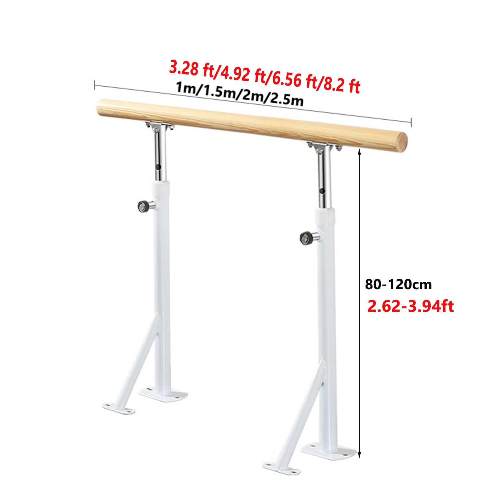 Barra de Ballet para Casa Barra De Ballet Portátil Con Soportes De Metal Ajustables En Altura Para Entrenamiento De Baile, Entrenamiento En Casa, Estiramiento, Yoga Y Ejercicio De Calentamiento