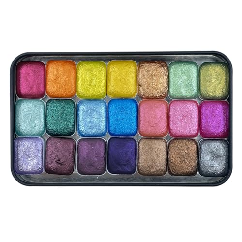 IUILE Handmade Watercolor Paints - Mica Q21-1 Quarter Pan Set