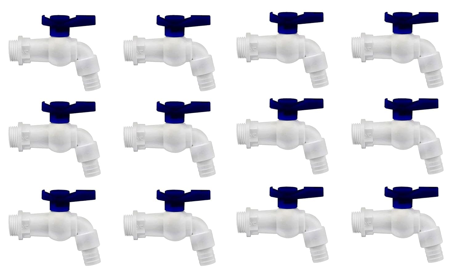 MTR Heavy Duty PVC White Nozzle Bib Cock Tap for Bathroom Kitchen & Garden (Pack of 12) with 6-teflontap and hose 12-clamp Set (B0CNTH4K87) Amazon Price History, Amazon Price Tracker