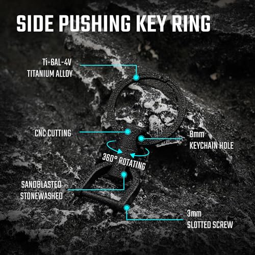 Image of KeyUnity KM13 Swivel Keychain with D Ring Key Shackle, Titanium Rotatable Key Organizer