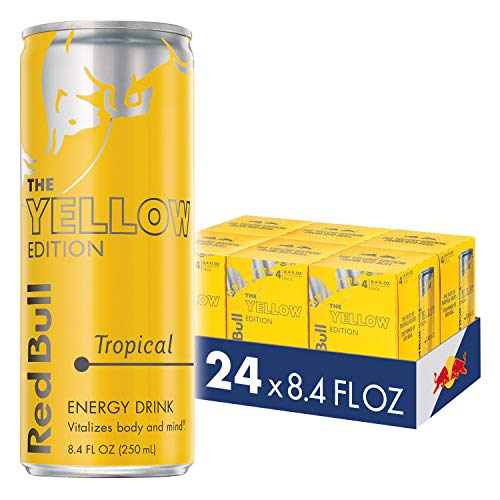 Red Bull Energy Drink, Tropical, Yellow Edition, 8.4 Fl Oz (24 Count)