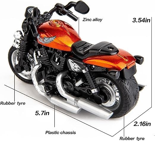 Image of FEXXA Police Motorcycle Toy - Pull Back Motorcycle Toys, Tiny Gift with Music Lighting, Latte Motorcycles Toy for Kids Boys Age 3-8 Year Old [Multicolor] (Harley Motorcycle-Multicolor)