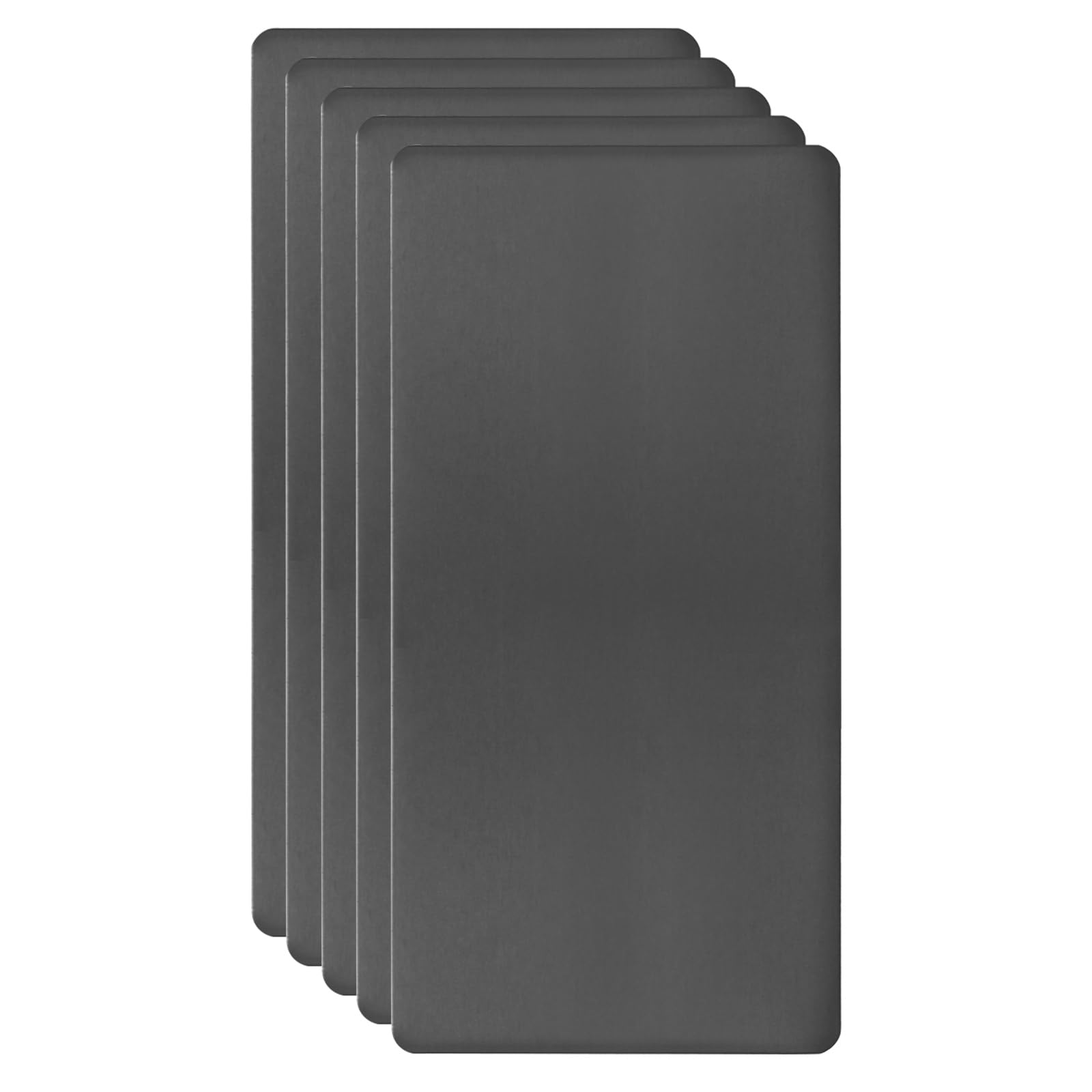 sourcing map 5pcs Metal Business Card Blanks, 80mm x 40mm x 0.5mm Stainless Steel Engraved Metal Business Visiting Name Cards for House Office DIY Gift Invitation(Black, Oxidation)