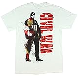 Mad Engine Men's Civil Mask T-Shirt, White, Medium