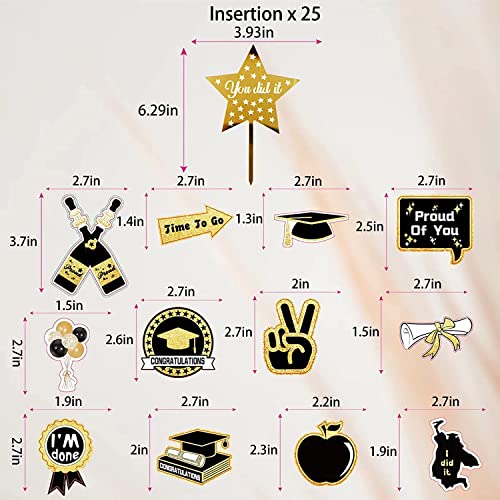 25 Pezzi Decorazioni di Laurea Toppers per Torta