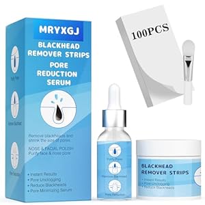 100Pcs-50g Blackhead Remover Strips, Nose & Facial pore cleaner Kit with pore minimizer Serum(30g), Deep Cleansing Pore Strips，black head remover for face & nose