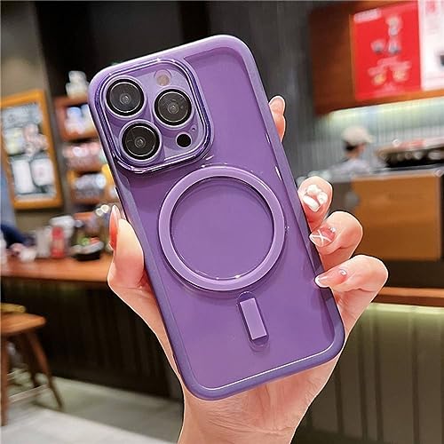 Coque de Protection iPhone 13 Pro Max LVTFCO Candy Violet avec Anneau Aimanté