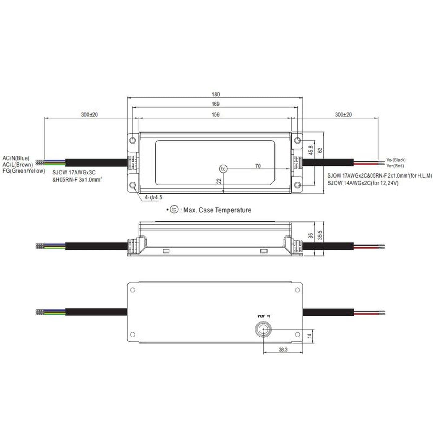 Mean Well XLG-150-24-A Fuente de alimentación LED IP67 150W 24V 6.25A