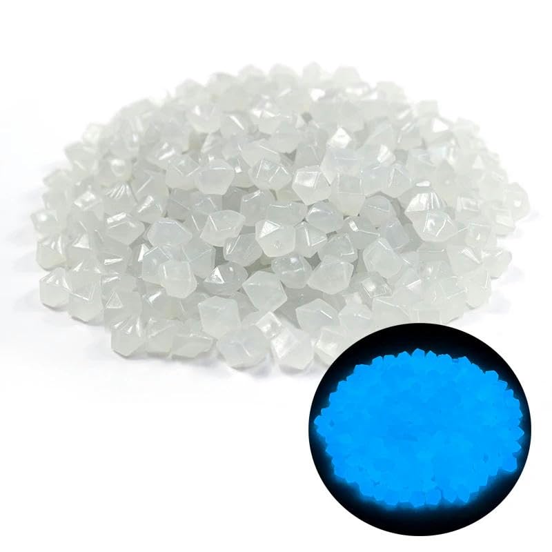 Guijarros que brillan en la oscuridad, Piedras luminosas for exteriores, grava fluorescente brillante(White,100Pcs)
