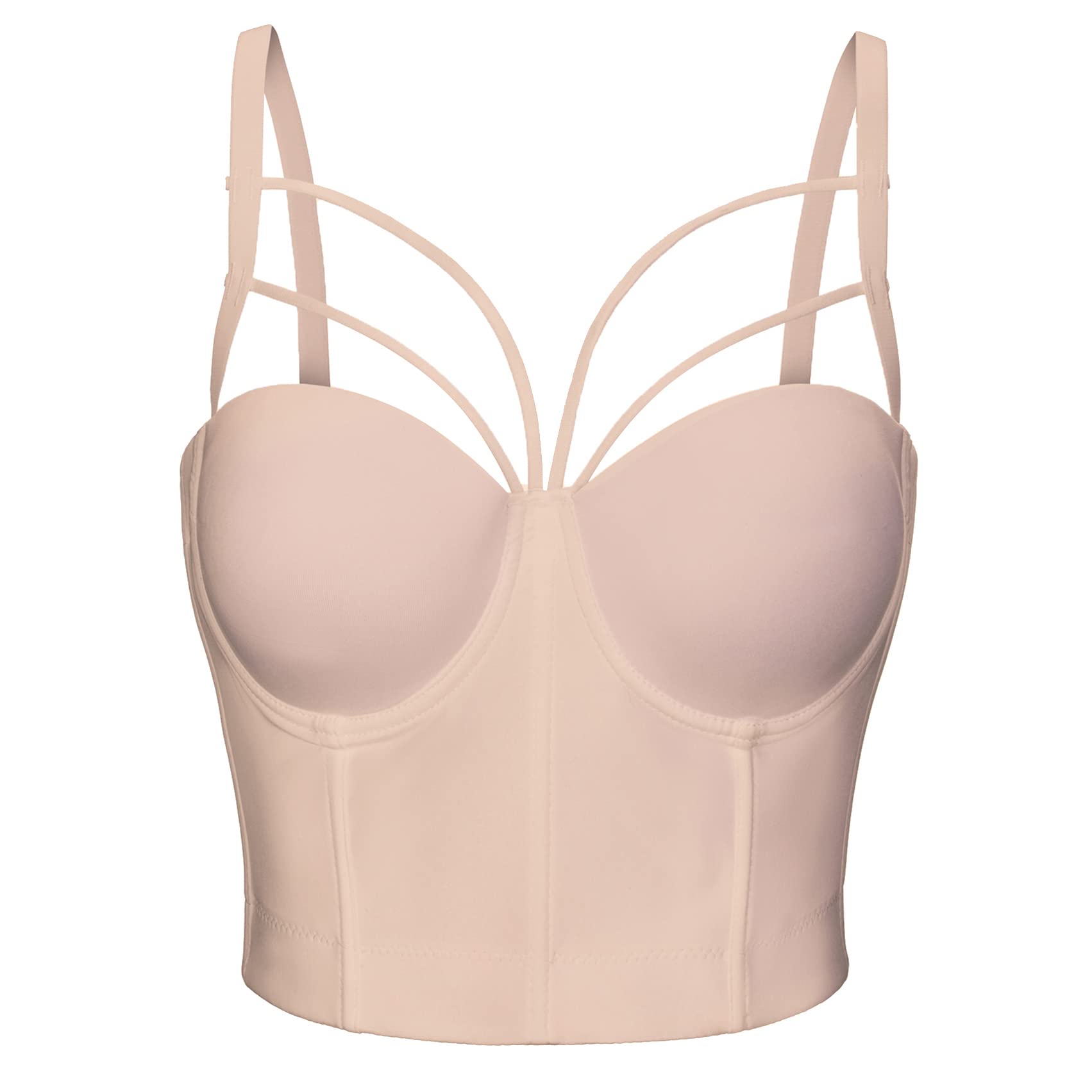 Women's Cross Cut Smooth Wedding Party Gothic Bustier Crop Top Bra Vest Caged Cropped Top