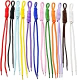 KJML DIY Paracord Keychain 12pcs Colorful Paracord Rope Keychain Bag Charm Braided Cord Rope Bag Charm for Purse Handmade Key Chain Backpack Handbag Decoration