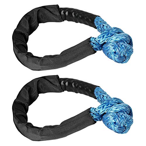 Multi-Color 1/2 "Soft Buckle Rope Synthesis Trailer Recycling with Winch Rope Trailers 38000Lbs WLL7.5 Ton(Blue)