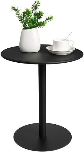 Miniatura 7 de HollyHOME Round Metal Anti-Rust End Table, Accent Small Snack Waterproof Side Table, Modern Patio Stand Outdoor&Indoor Cafe Table for Home Bistro,